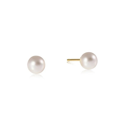 Enewton classic 6mm pearl ball stud earring, silver-tone jewelry accessory with smooth spherical design for elegant style