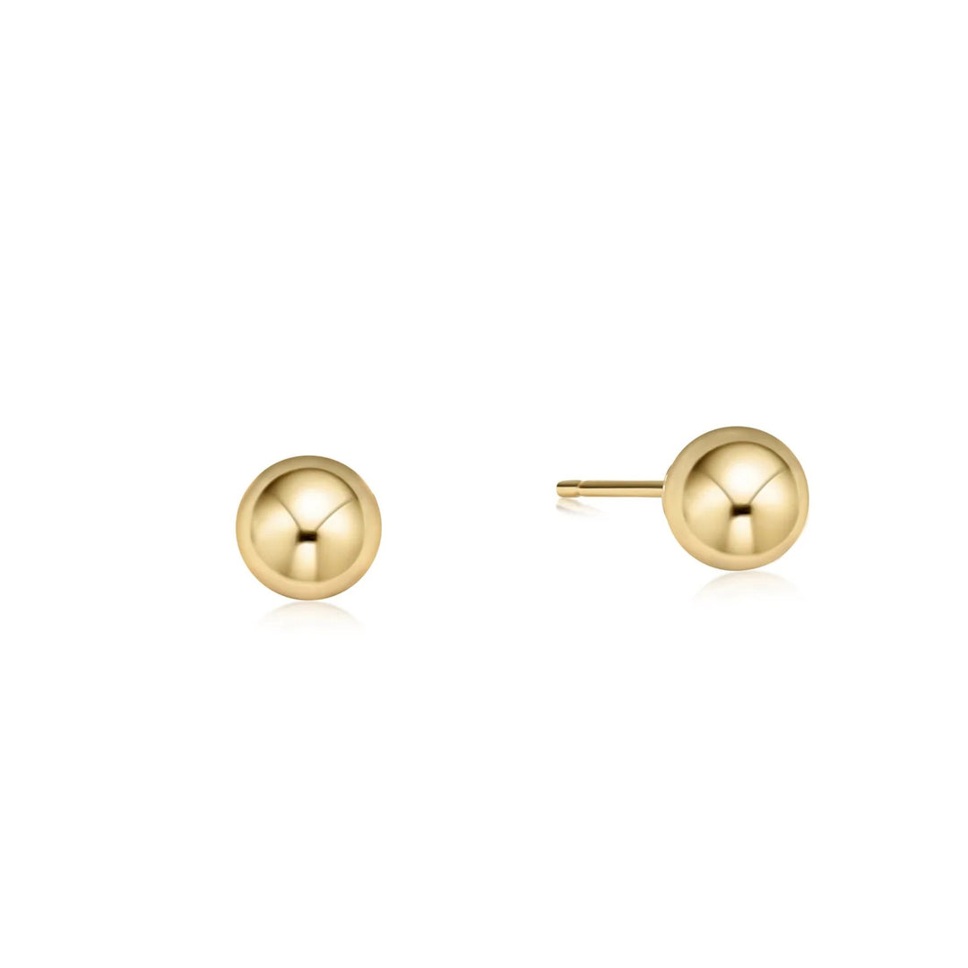 Gold 6mm ball stud earring from Enewton, classic jewelry accessory with a smooth spherical design.