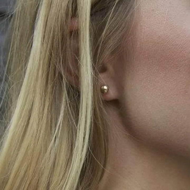 Gold Classic 6mm Ball Stud earring by Enewton, showcasing a smooth, round ball design on a simple stud setting.