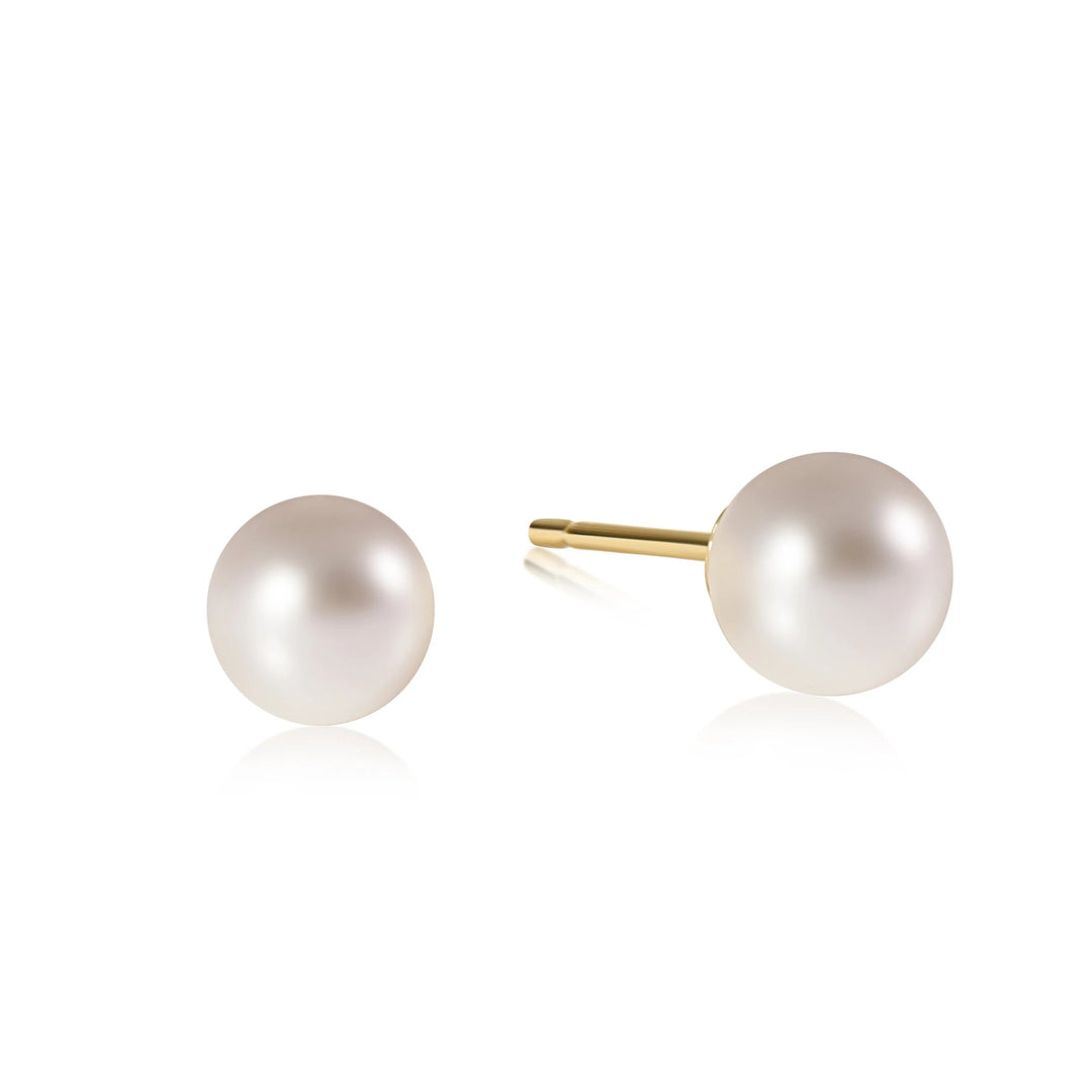 Enewton classic 8mm pearl stud earring with a smooth, round pearl on a silver post, perfect for elegant accessories.