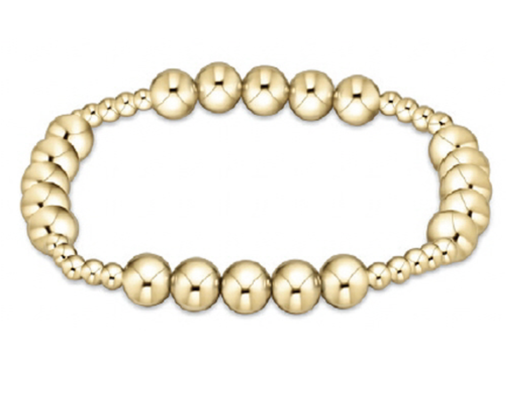 Gold beaded bracelet featuring a classic Blissful Pattern with 6mm beads from Enewton, stylish accessories for everyday wear.