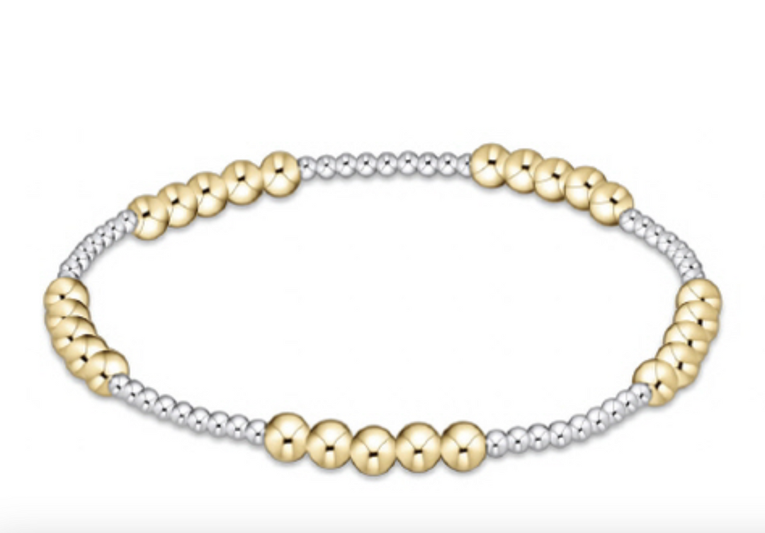 Enewton Classic Blissful Pattern 4mm bead bracelet with mixed metal beads, stylish accessories for everyday wear.