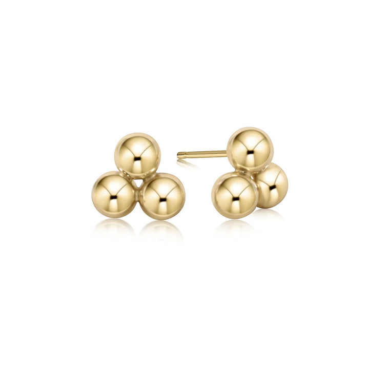 Enewton classic gold cluster stud earrings, 6mm size with a stylish cluster design, suitable for everyday accessorizing.