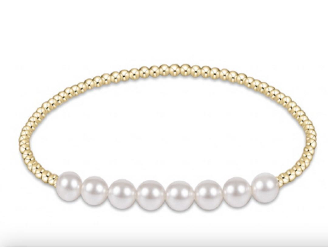 Enewton Classic gold beaded bracelet with 5mm pearl beads, elegant accessories for a sophisticated look.
