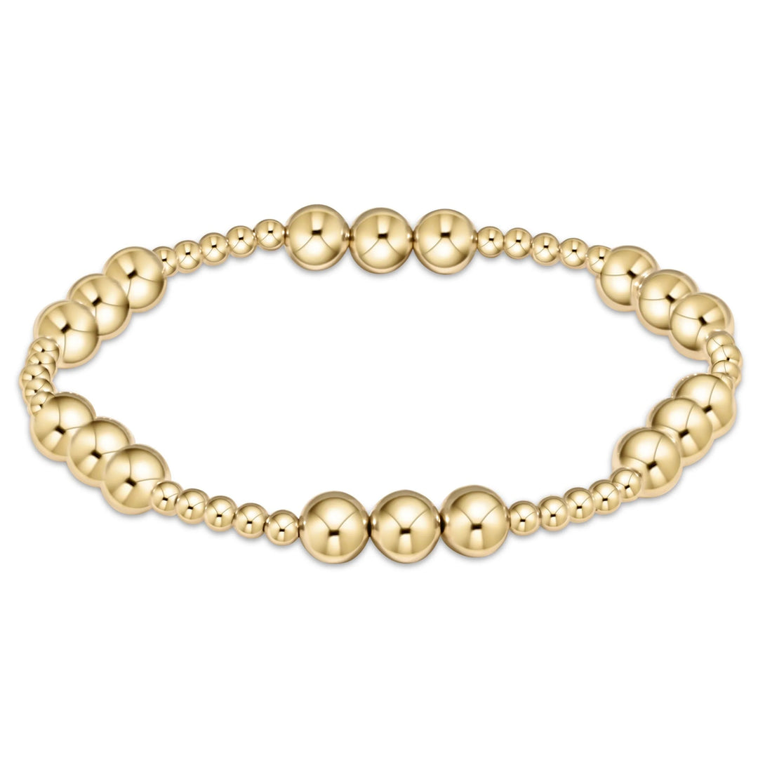 Enewton Classic Joy Pattern 6mm gold beaded bracelet, stylish accessories with a polished, elegant design.