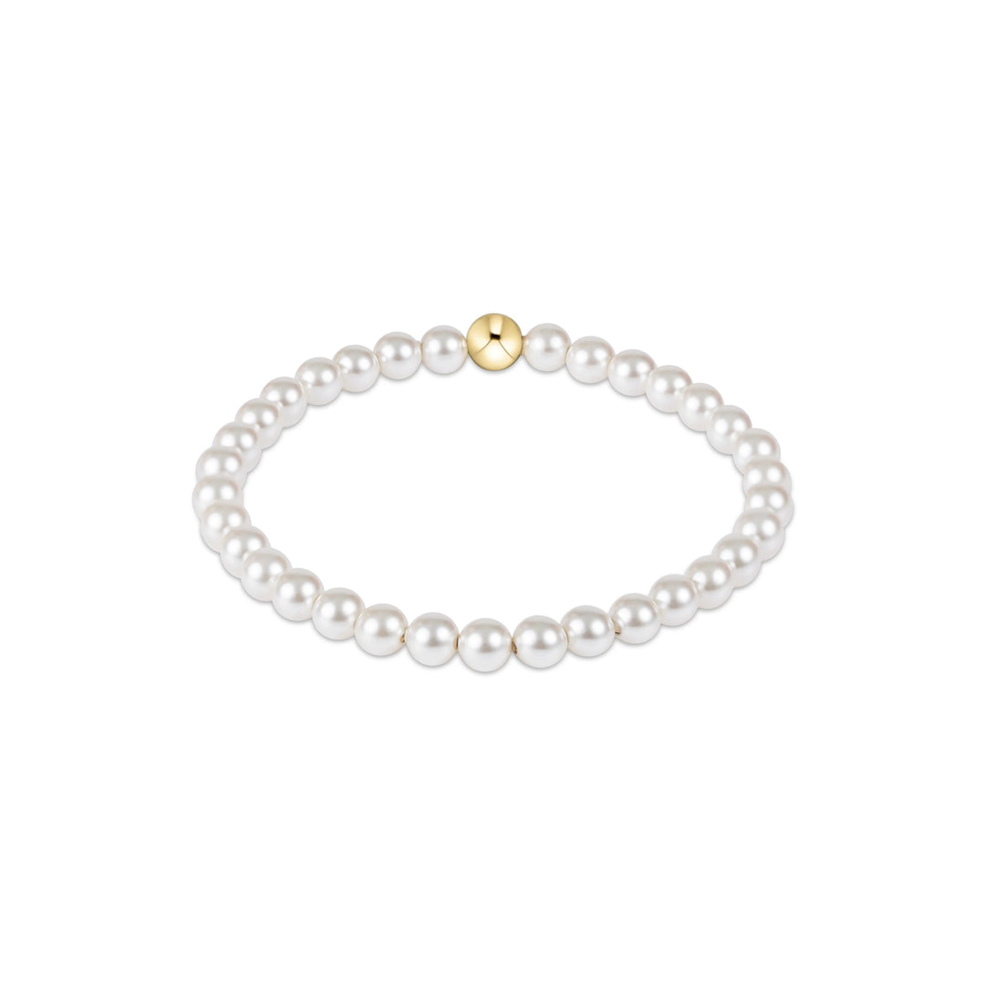 Enewton Classic Pearl 5mm Bead Bracelet with white pearls and adjustable clasp, stylish accessory for elegant jewelry looks.