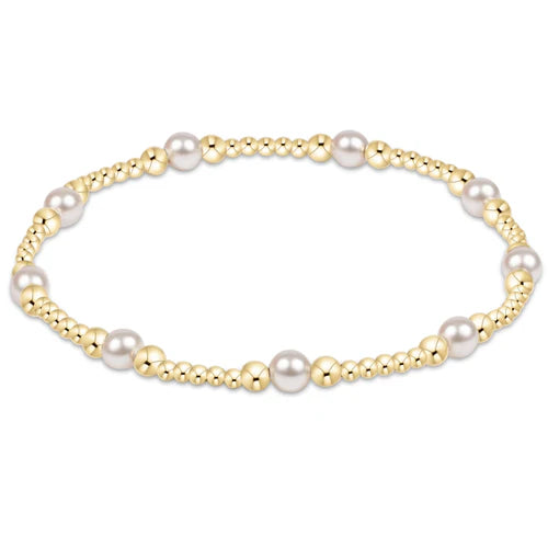 Enewton classic pearl beaded bracelet with 4mm beads, stylish accessory featuring a simple, elegant design.