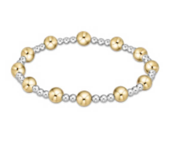 Enewton Classic Sincerity 6mm mixed metal bead bracelet, stylish accessories with stainless steel and alloy beads.