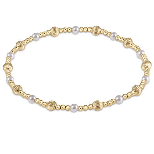 Enewton Dignity Sincerity Pattern Pearl 4mm Bead Bracelet with elegant design and round white pearls for accessories.