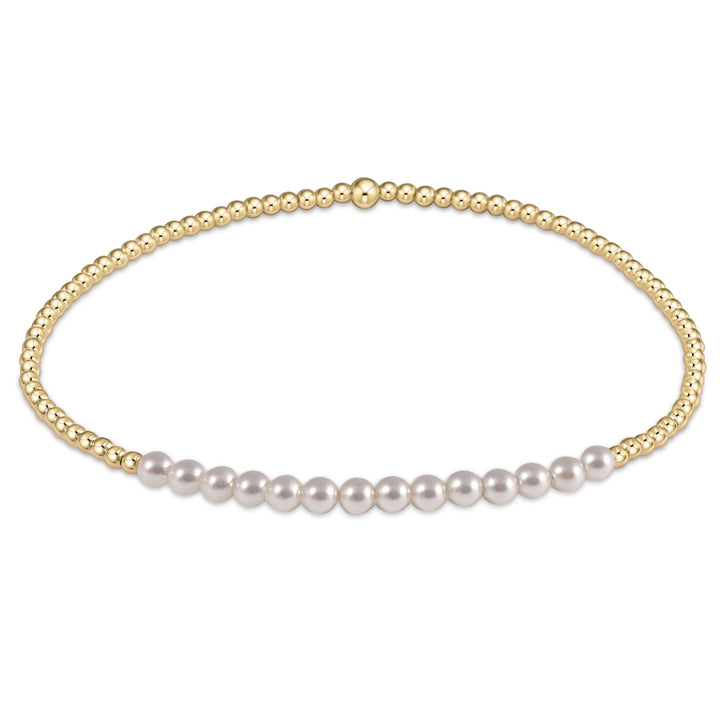 Enewton Gold Bliss Pearl 3mm bracelet with gold and white pearls, stylish accessories for elegant wristwear.
