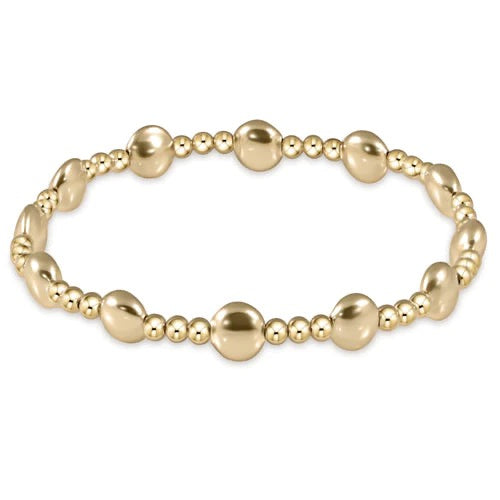 Enewton Honest Sincerity Pattern gold 6mm bead bracelet, stylish accessories with intricate bead design, on a white background.