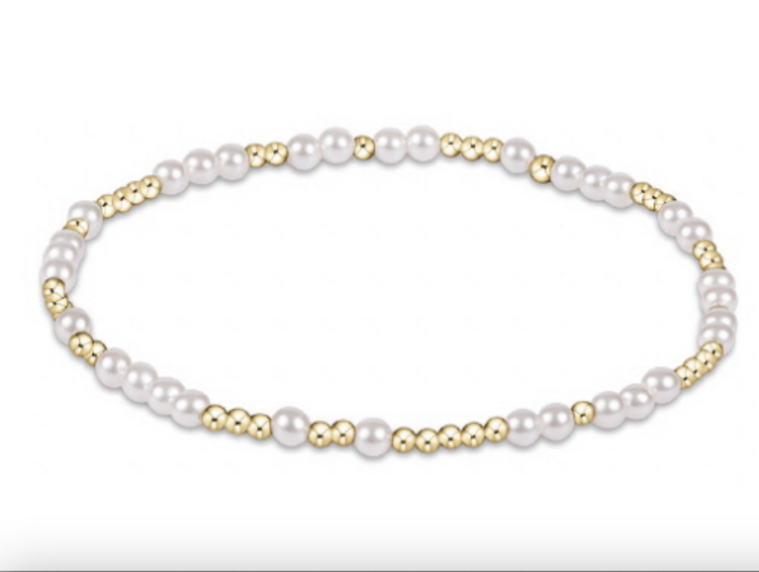 Enewton Hope Unwritten 3mm pearl bracelet with delicate white pearls on a silver chain, showcasing elegant jewelry accessories.