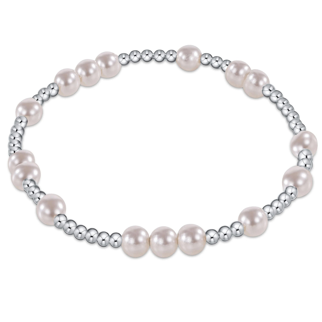 Enewton Hope Unwritten 6mm pearl sterling bead bracelet with silver clasp, stylish accessories for elegant wristwear.