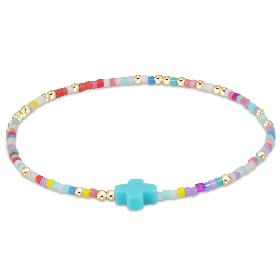 Enewton Hope Unwritten Signature Cross Bracelet in hot mess style, featuring a silver-tone chain and cross pendant, accessory jewelry.