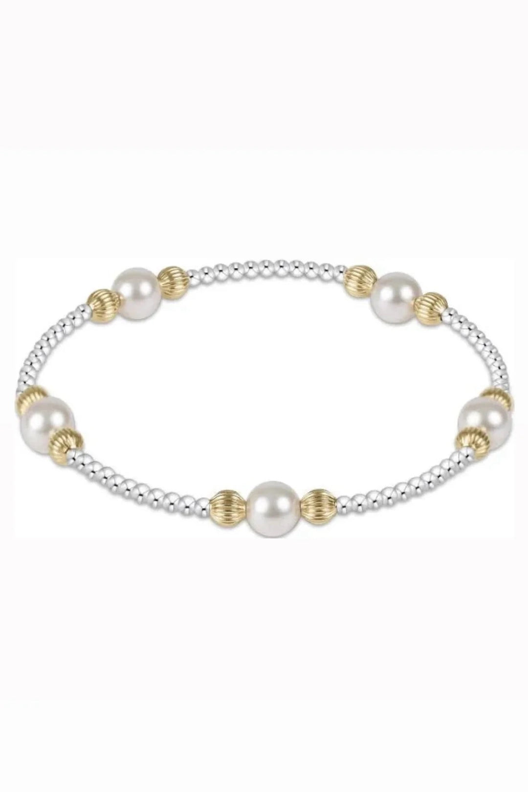 Enewton Purpose Dignity Pearl 6mm bead bracelet with mixed metal accents, stylish accessories for elegant wristwear.