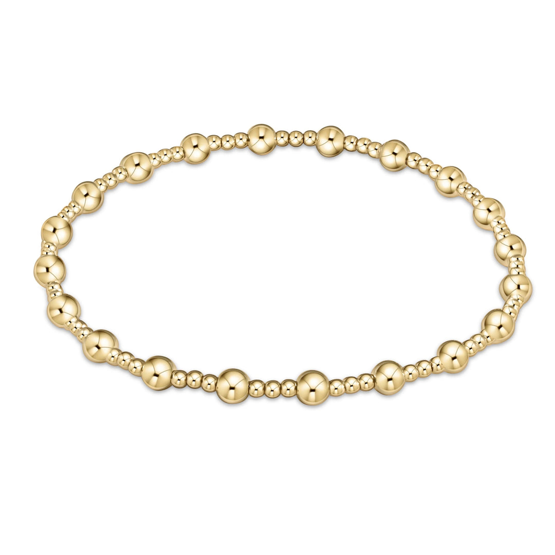 Gold Classic Sincerity Pattern 5mm Bead Bracelet by Enewton, showcasing round beaded design on a delicate jewelry accessory.
