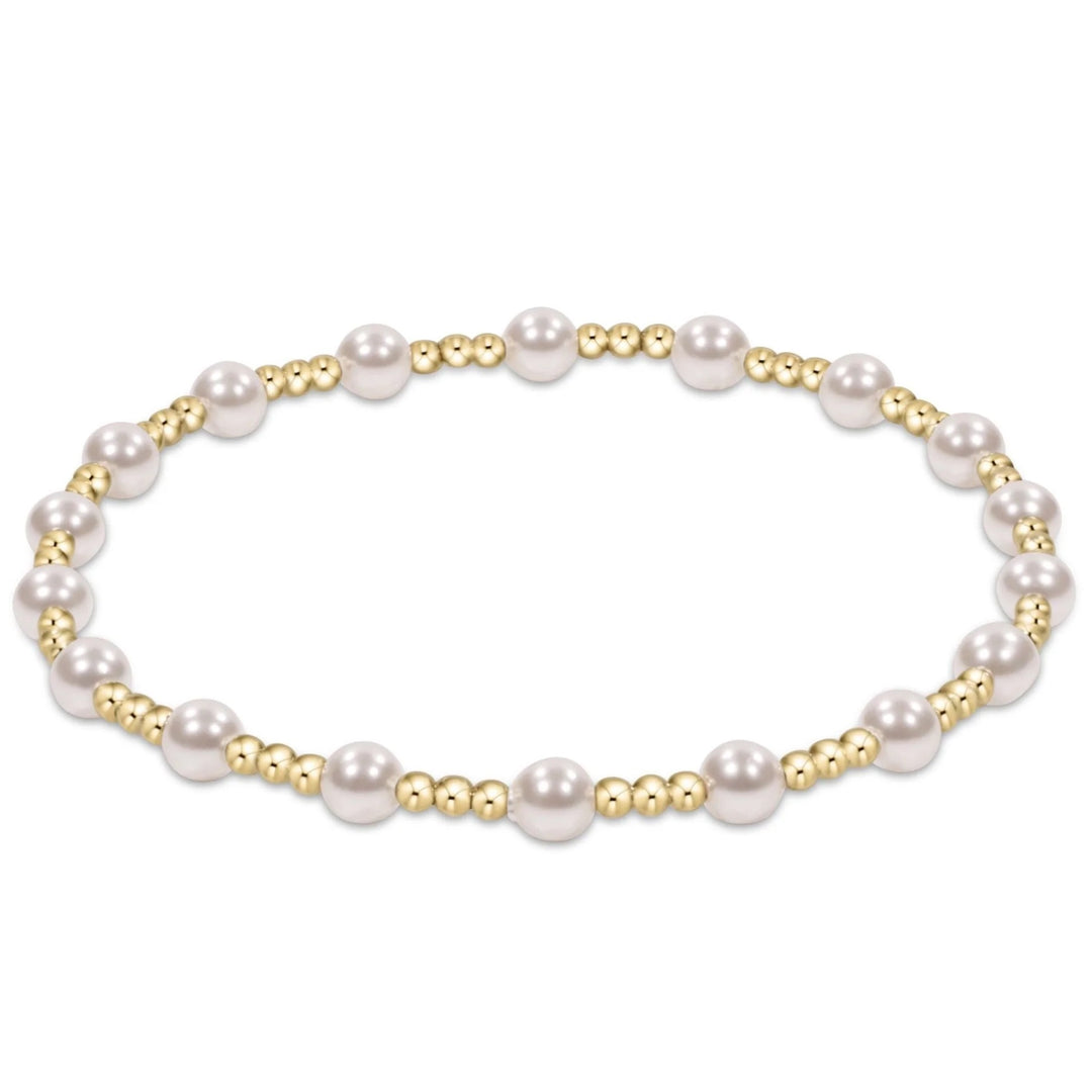 Enewton Sincerity Pearl 4mm bracelet with white pearls and adjustable clasp, elegant jewelry accessory for women