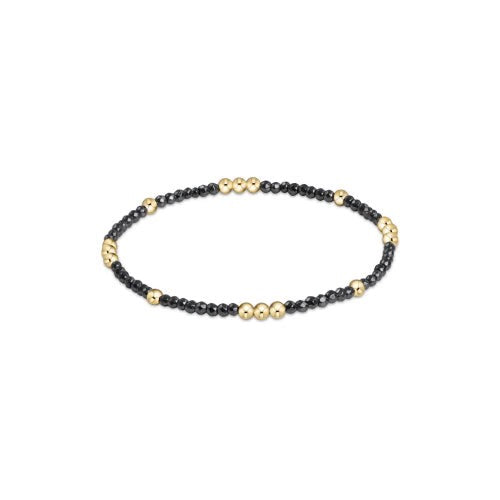 Enewton Worthy Pattern gemstone and gold bead 2mm bracelet featuring small colorful beads and gold accents on a delicate chain.