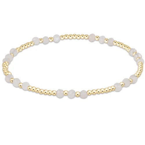 Enewton gemstone gold joy pattern 3mm bead bracelet with colorful gemstone beads on a delicate gold chain.