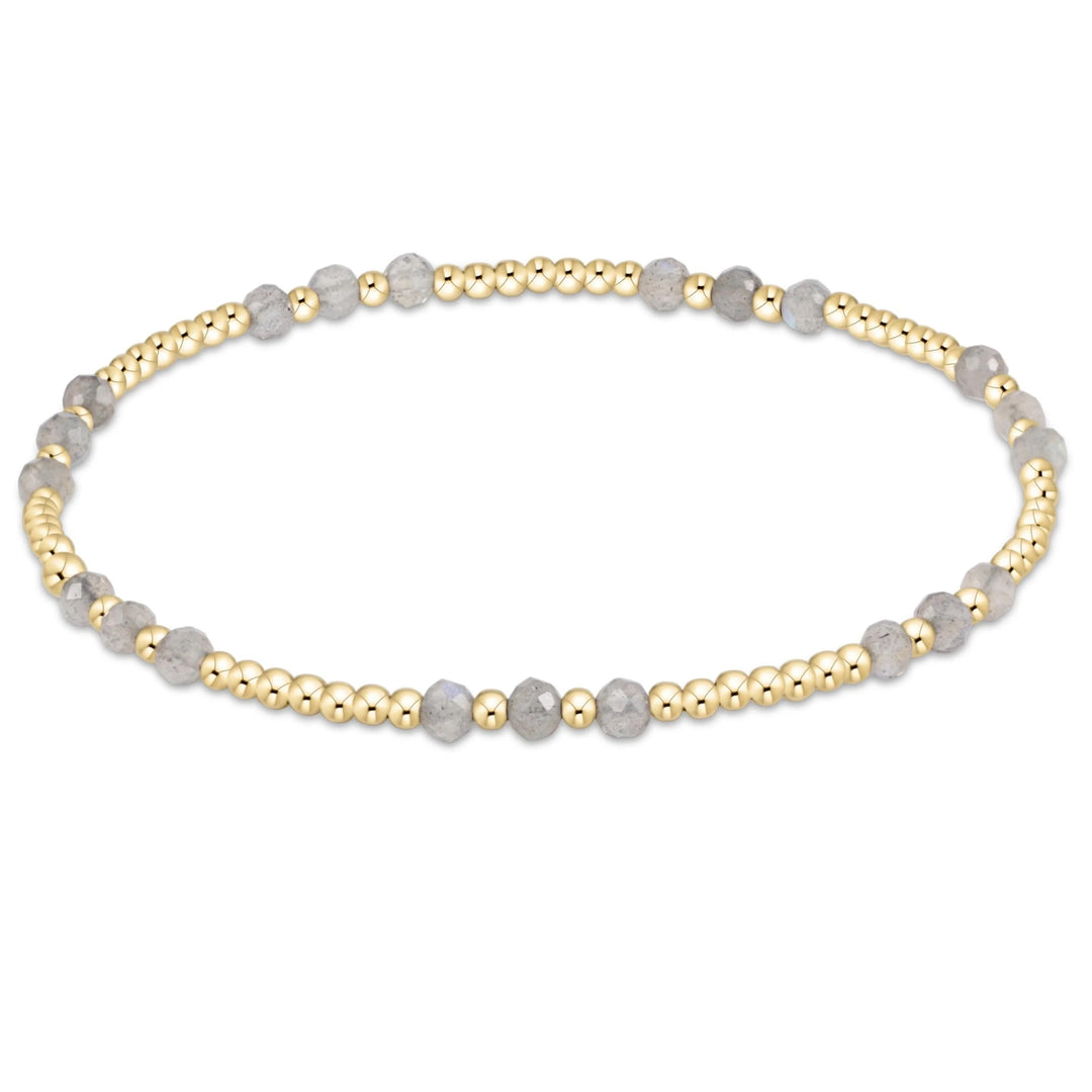 Enewton gemstone gold joy pattern 3mm bead bracelet with colorful gemstone beads and gold accents, stylish jewelry accessory.