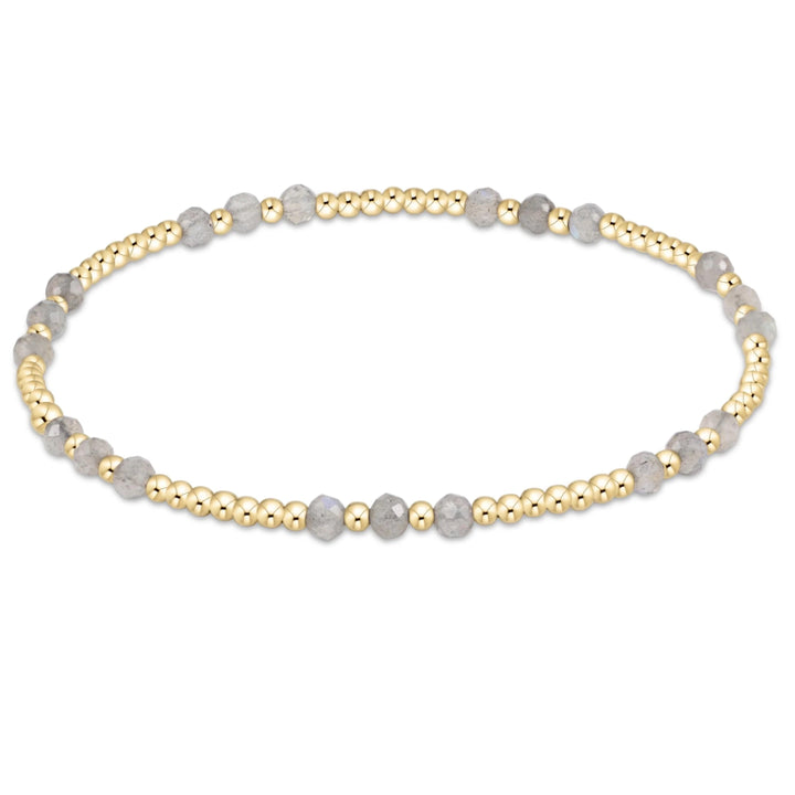 Enewton gemstone gold joy pattern 3mm bead bracelet with colorful gemstone beads and gold accents, stylish jewelry accessory.