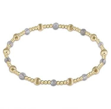 Enewton Dignity Sincerity Pattern Gemstone 4MM Bead Bracelet with colorful gemstone beads on an elastic band.