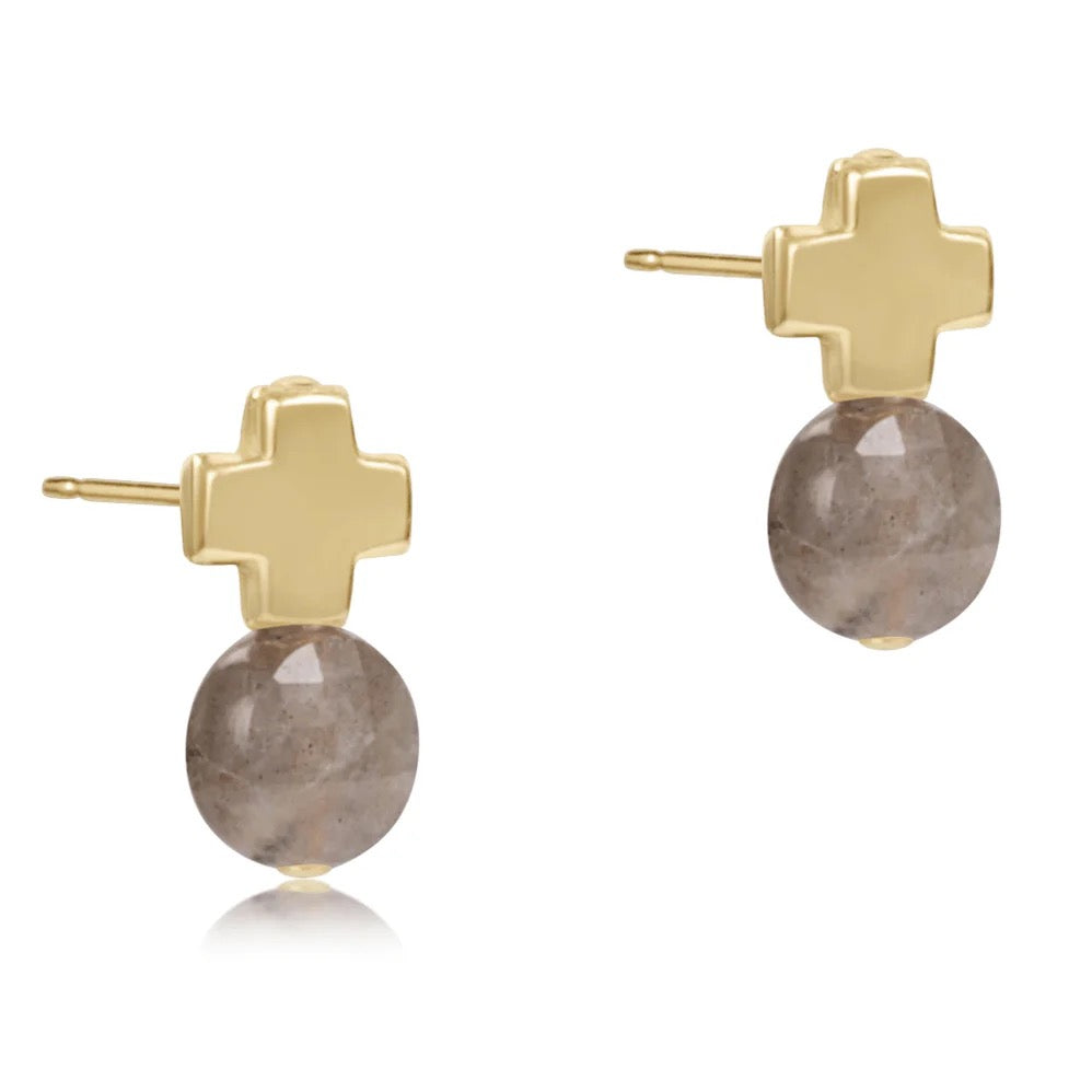 Enewton Signature Cross Gold Stud Earring featuring a small gold cross design on a stud earring for accessories.