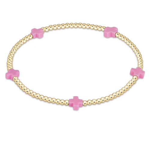 Enewton Signature Cross Small 2MM Gold Bracelet featuring a delicate chain and small cross charm, stylish accessories for everyday wear