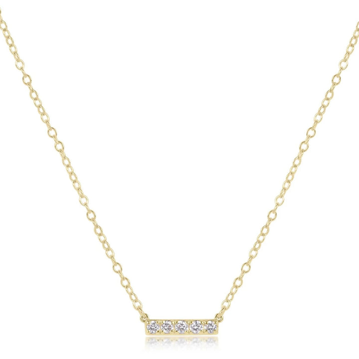 14Kt gold and diamond bar necklace by Enewton featuring a sleek, elegant design with sparkling diamond accents.