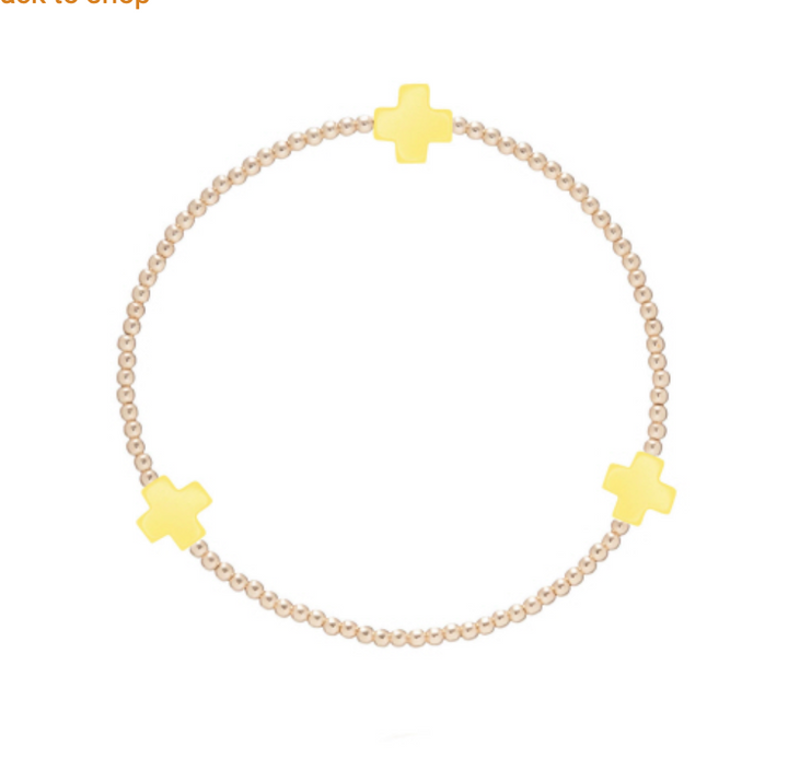 Enewton Signature Cross 2mm gold bracelet, delicate accessory with a small cross charm, crafted for stylish everyday wear.