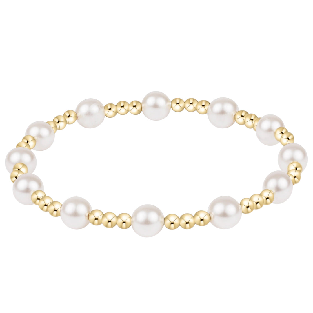 Enewton Sincerity Pearl 6mm bracelet featuring a string of lustrous white pearls on a delicate bracelet chain