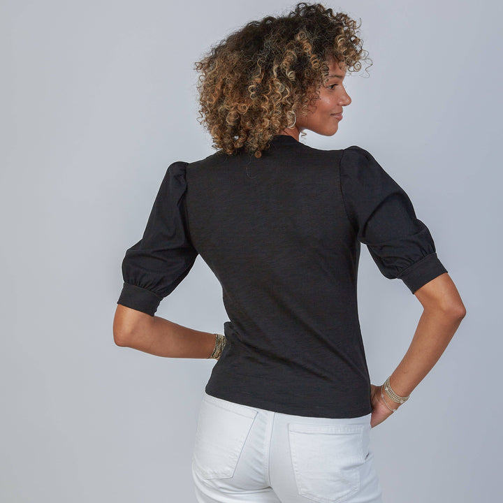 Erin Gray Kate puff sleeve tee, stylish casual tops with puffed sleeves and a relaxed fit, perfect for everyday wear.