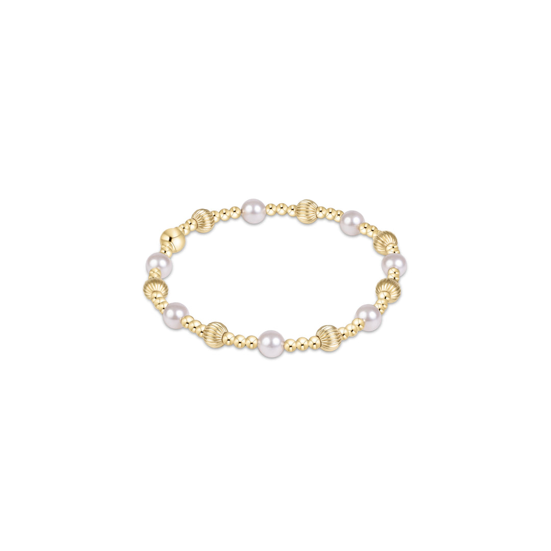 Dignity Sincerity Gold 5mm Bracelet - Pearl