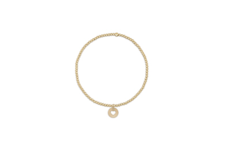 Classic Gold 2mm Bracelet - Love Small Gold Disc