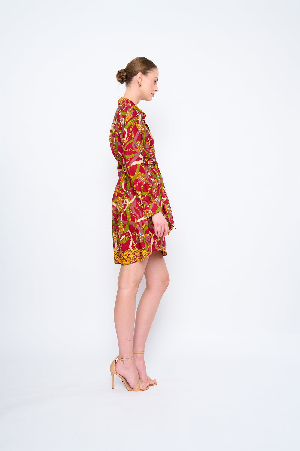 Maroon Natalee Dress by Flora Bea featuring a stylish, flowy design perfect for casual or special occasions.
