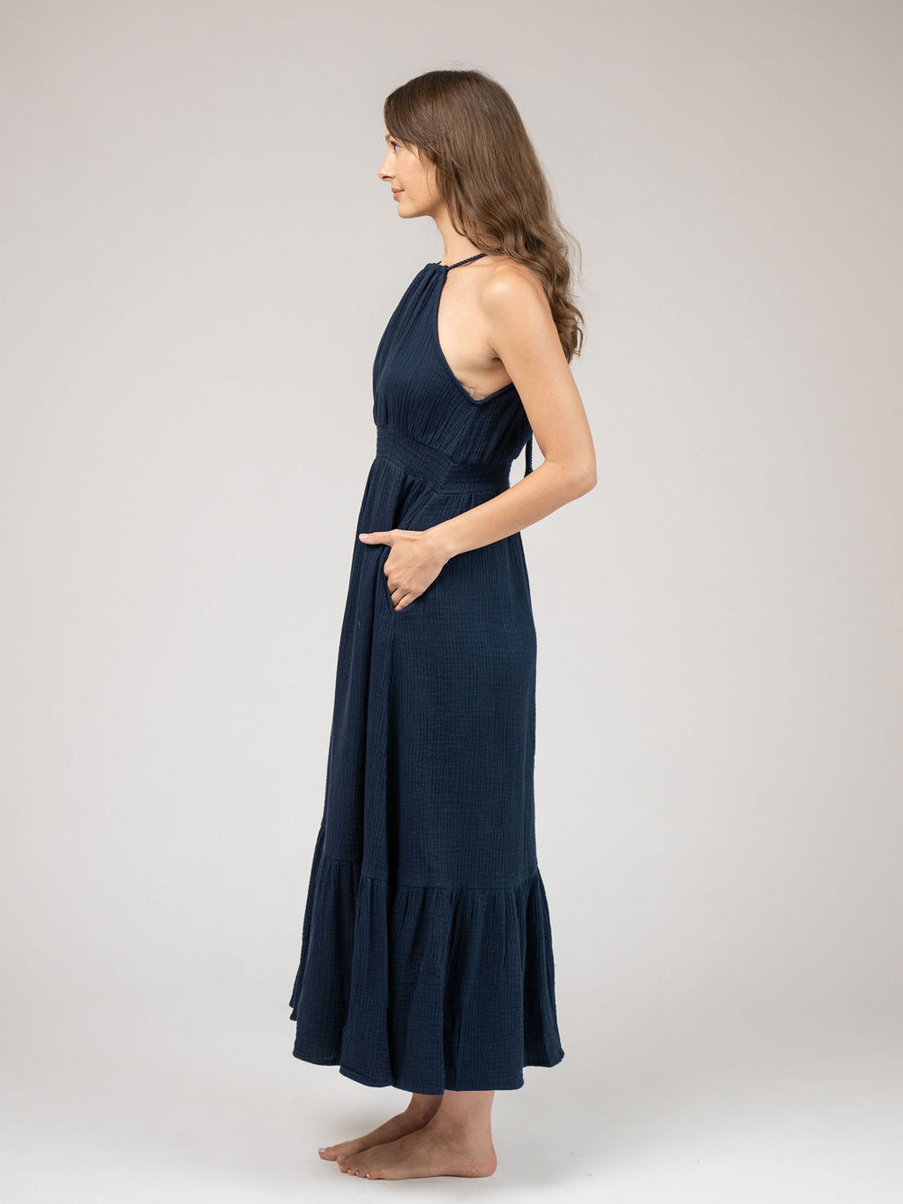 Jenna Dress | Navy Gauze