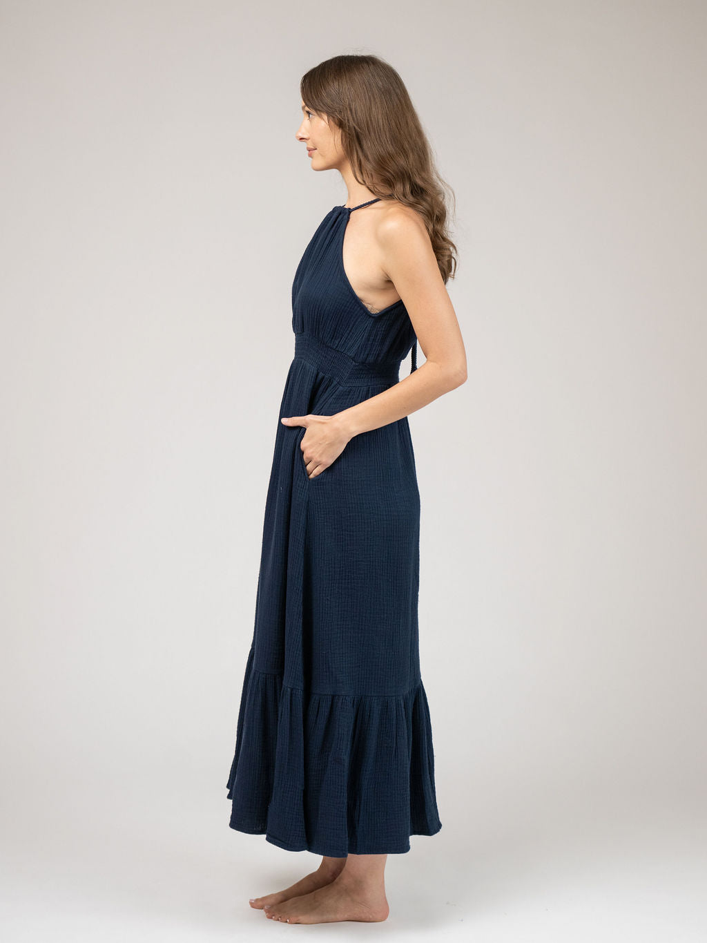 Jenna Dress | Navy Gauze