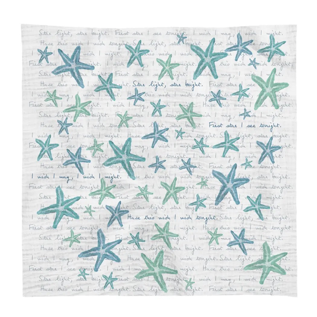 Soft French Graffiti cotton swaddle gift set with colorful patterns, perfect for newborns and baby comfort.