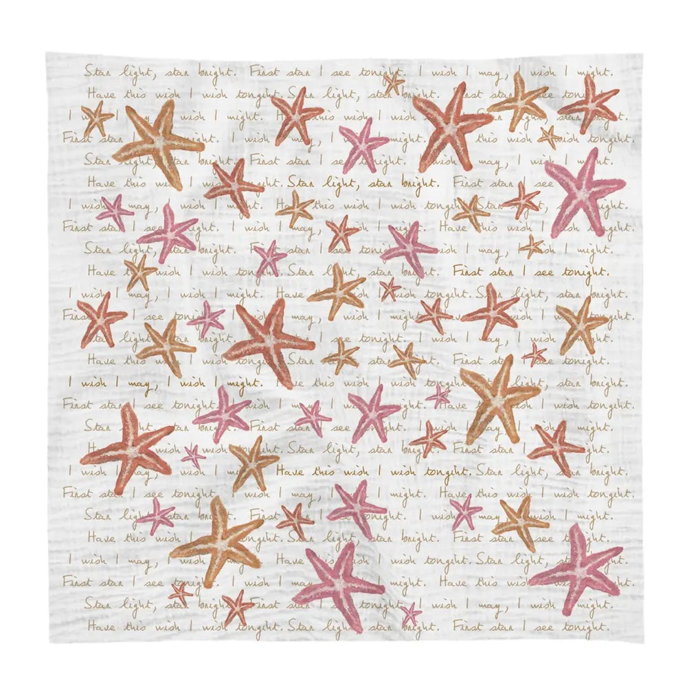 Soft French Graffiti cotton swaddle gift with gentle, cozy fabric suitable for newborns, perfect for wrapping and comfort.