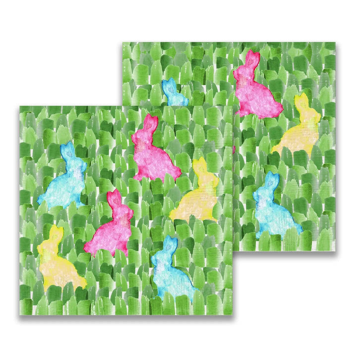 French Graffiti home cocktail napkins with colorful artistic designs on white fabric, ideal for parties and gatherings.