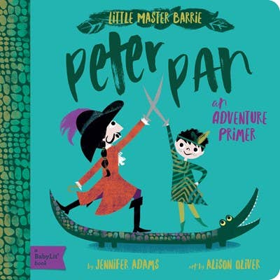 Gift set of Peter Pan Adventure Primer by Gibbs Smith, featuring colorful illustrations and themed packaging for children.