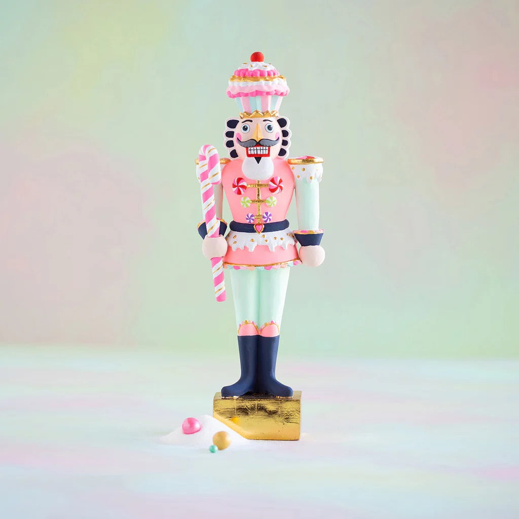 Glitterville Colonel Cupcake 20-inch decorative figure for home decor, featuring colorful cupcake design with a military-style hat.