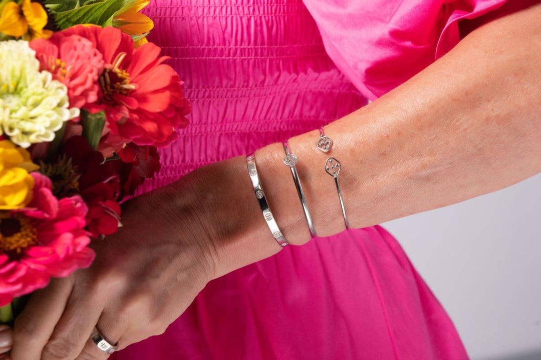 Gold medallion bangle bracelet from Gracewear Collection, stylish accessories with detailed medallion design on a sleek bracelet.