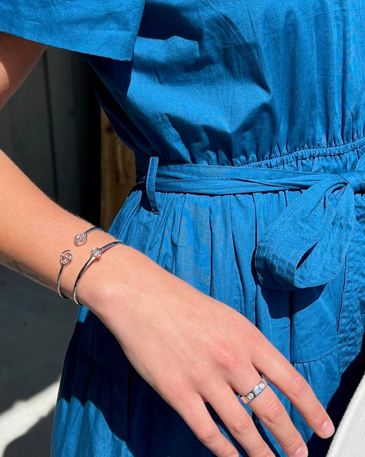 Gracewear Collection medallion bangle bracelet with intricate metal design, stylish accessory for everyday wear.