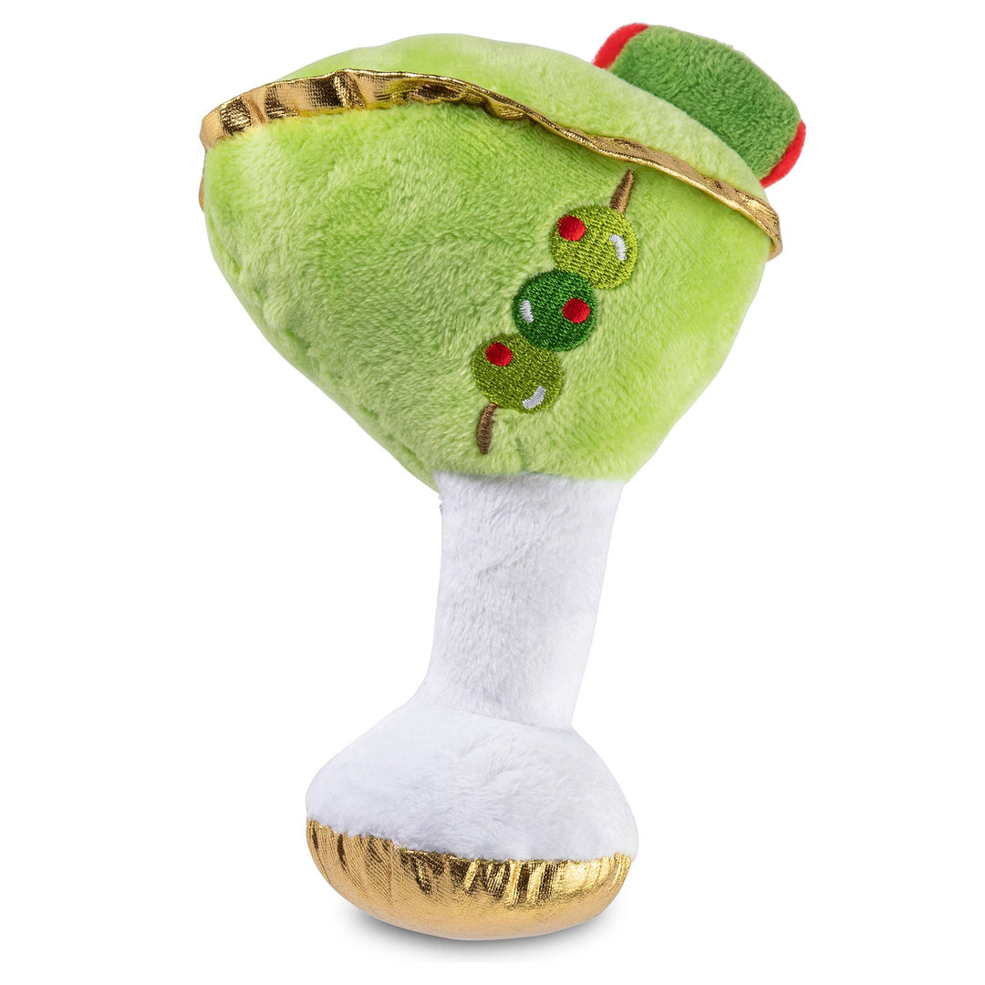 Haute Diggity Dog Dirty Muttini squeaker dog toy designed as a gift, featuring a playful, squeaky plush dog toy with a faux cocktail appearance.