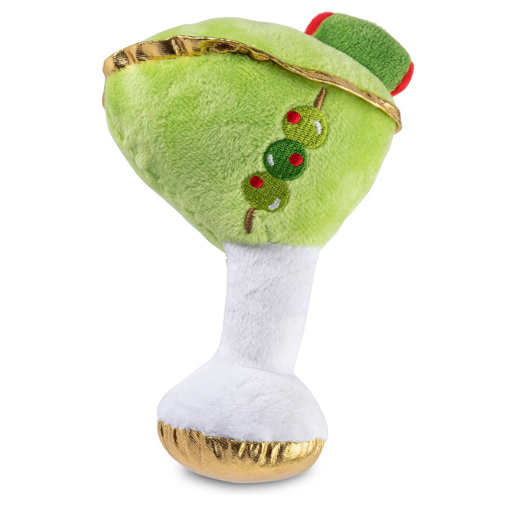 Haute Diggity Dog Dirty Muttini squeaker dog toy designed as a gift, featuring a playful, squeaky plush dog toy with a faux cocktail appearance.