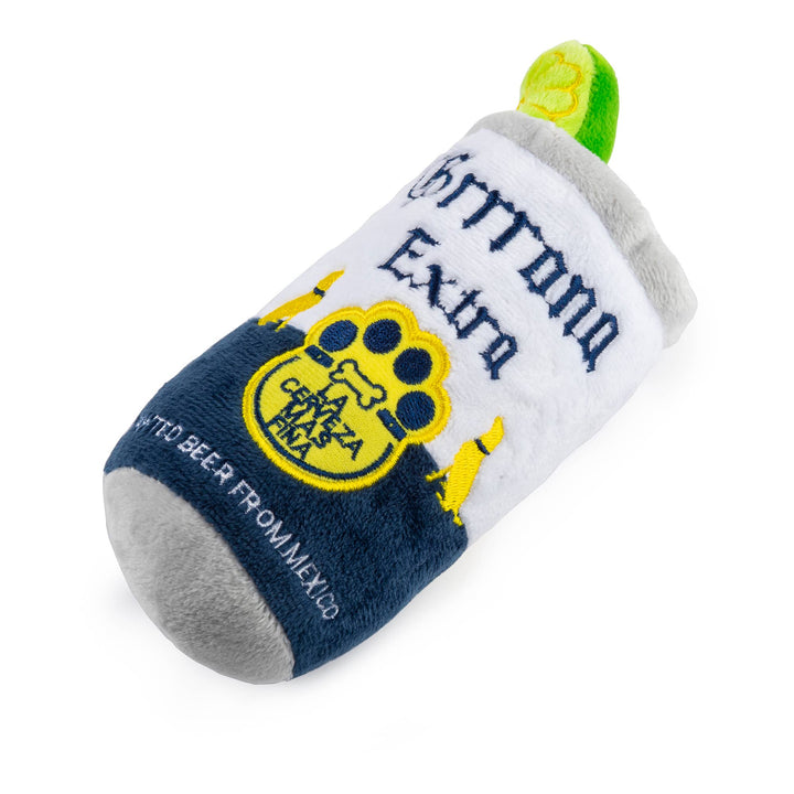 Haute Diggity Dog Grrrona Can squeaker dog toy resembling a beer can for dogs, made of durable squeaky material.