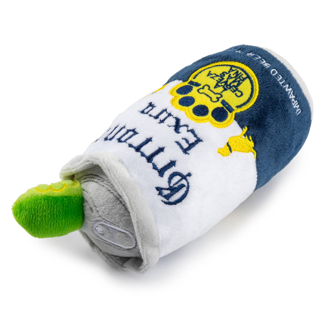 Haute Diggity Dog Grrrona Can Squeaker Dog Toy resembling a beer can for dogs, durable pet gift with squeaker inside.