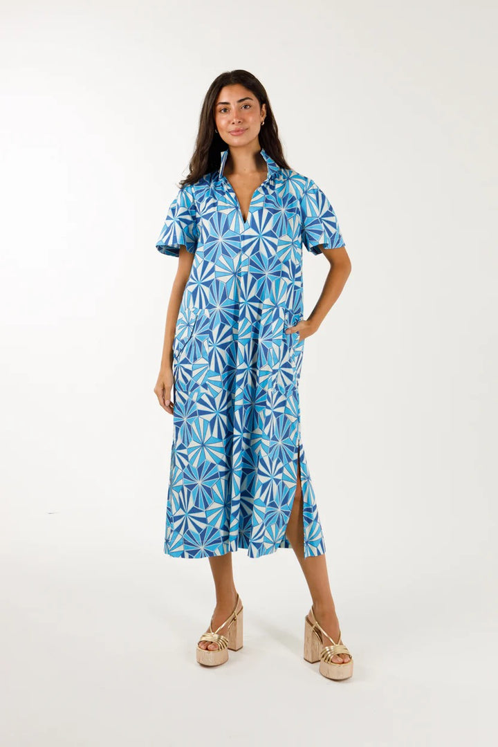 Holly Shae Gretchen Kaleidoscope Dress featuring vibrant, colorful patterns and a flowing silhouette, perfect for stylish occasions.