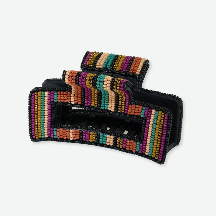 Ink & Alloy Lola Beaded Clip accessory featuring colorful beaded design for stylish hair or clothing embellishment.